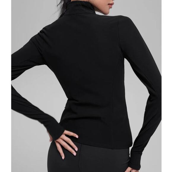 Alo Alosoft 1/2 Zip Rapid Pullover Jacket Black Small - Picture 2 of 5